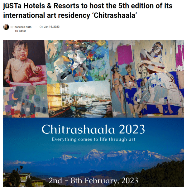 The upcoming 5th edition of Chitrashaala in 2023 by jüSTa Hotels & Resorts is featured in Traveldailymedia